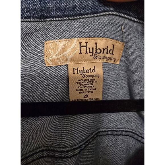 Hybrid & Company Women's Jean Jacket Distressed Size 2XL - Picture 4 of 7